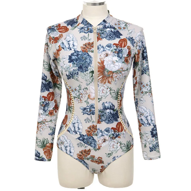 

Swim Suits Surfing Girls Swimsuit Women 2019 With Sleeves Swimsuits Summer Ins Long Sleeve Zipper Hair Substitute Animal Spandex