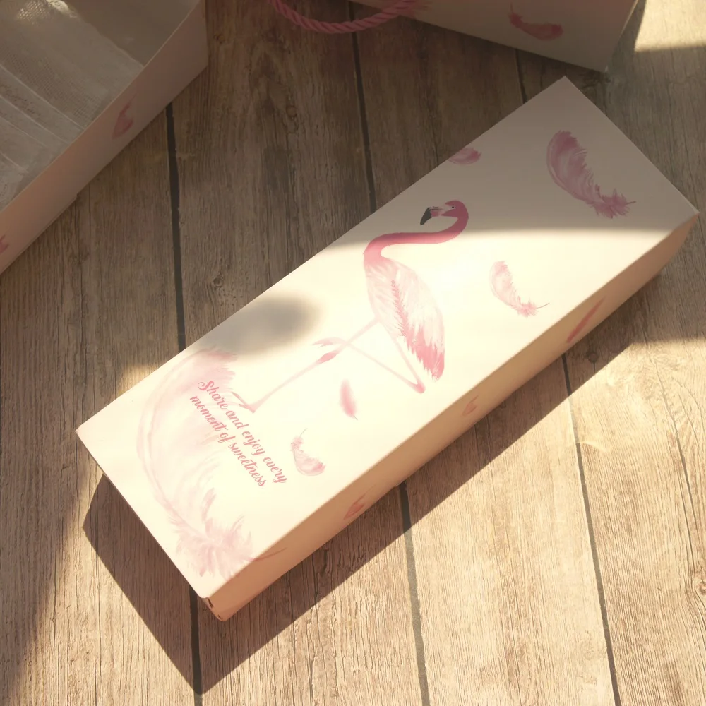 Золотой розовый бриллиант Фламинго мраморный дизайн 10 шт. 21 5*7*5 см бумажная