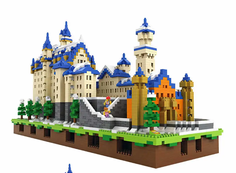 LOZ Алмазные архитектурные блоки игрушки Schloss Neuschwanstein замок Модель Лебедь камень замок из кубиков Строительный набор кирпичи 9049