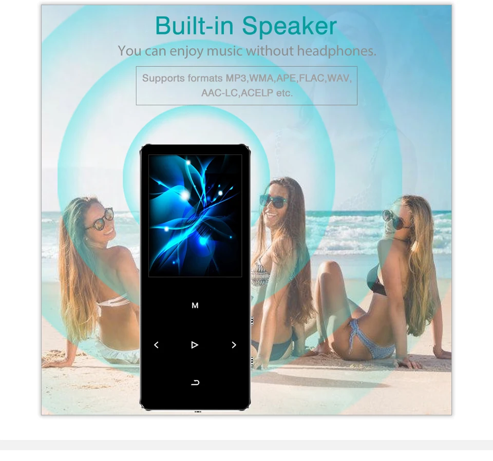 REDANT HIFI MP3 Player with Bluetooth 4.2 FM Radio Touch Key 1.8 Screen mini mp3 sport MP 3 music player portable metal walkman