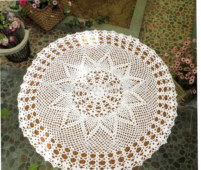 Рождественские украшения ручной работы крючком цветы хлопок скатерть круглый