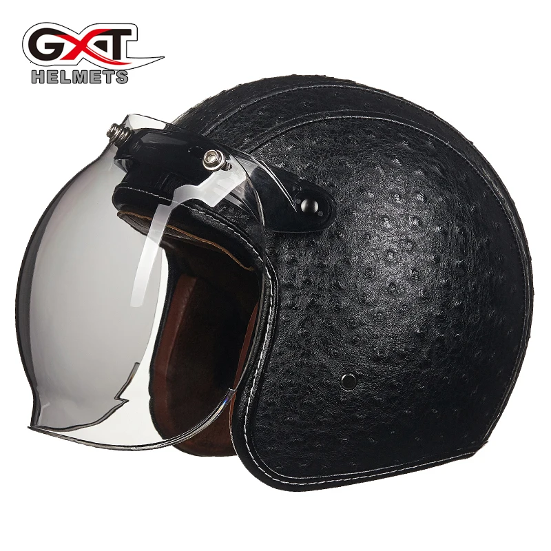 Винтажные мотоциклетные шлемы GXT Vespa кожаный шлем для самоката в стиле ретро