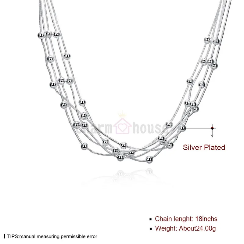 Комплект из колье и браслета серебра 925 пробы с 5 бусинами|jewelry sets for women|fashion jewelry