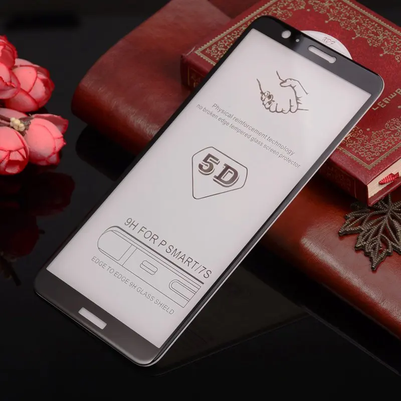 WhaY 5D Tempered Glass For Huawei P Smart Protective Film Curved Edge 9H Full Cover Screen Protector | Мобильные телефоны и