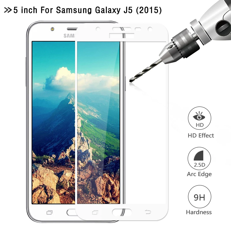Закаленное стекло для Samsung Galaxy J5 2015 SM J500F жесткое Защитное класс полный