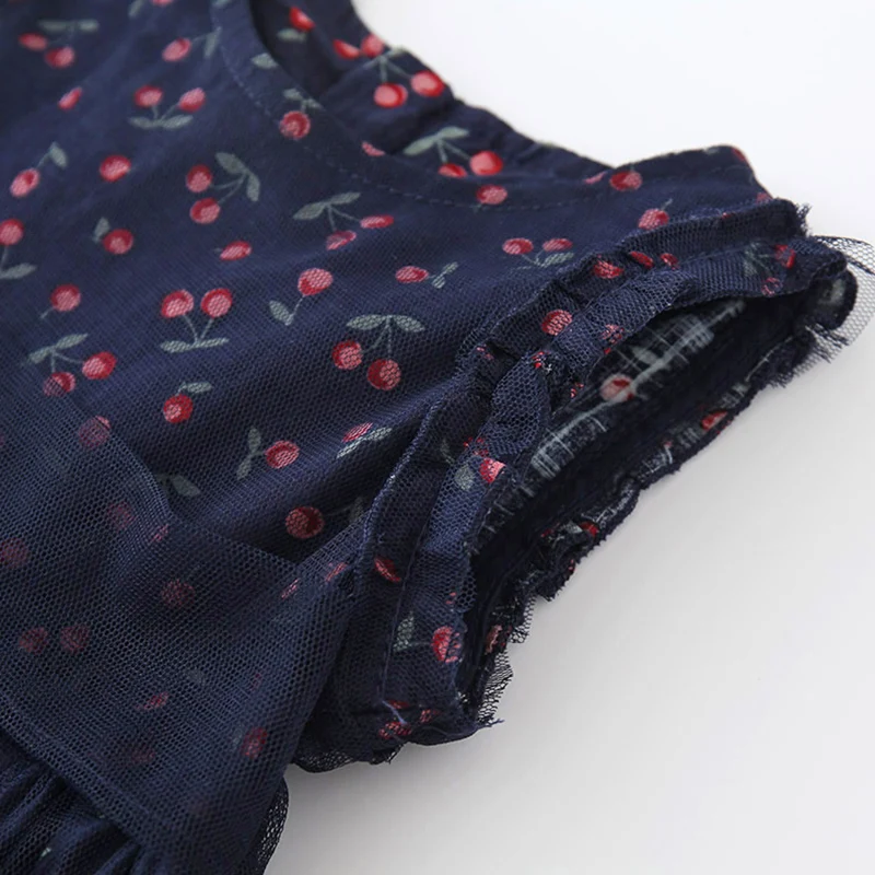 Милое милое платье для маленьких девочек I.K QZ27015 модное темно-синего цвета с