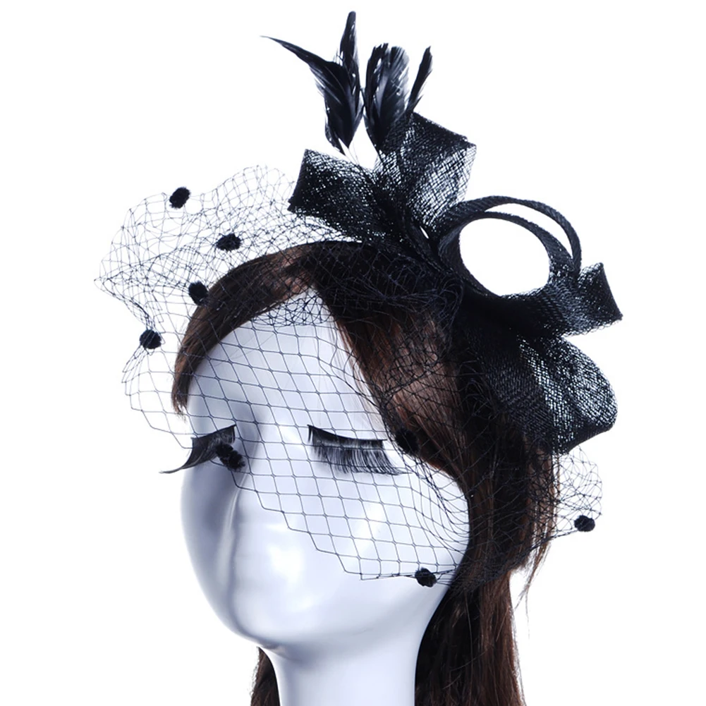 Шляпы-федоры для посещения церкви ободок-Вуалетка коктейльный подарок перьевая