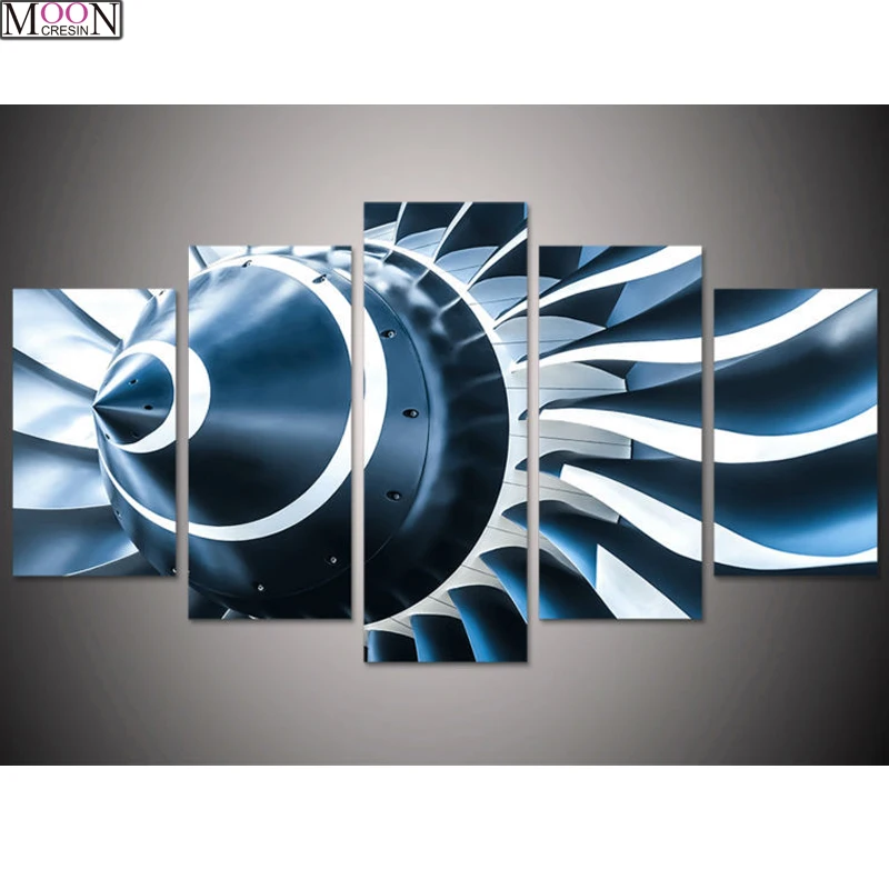 

Triptych DIY Diy Diamond Painting Cross Stitch Gear Picture Diamond Mosaic Full Diy Diamond Embroider Abstract Turbine Blade Kit