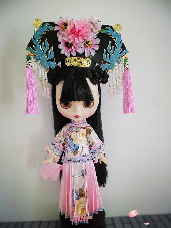 2 шт./компл. изысканный китайский древний костюм для blyth kurhn licca 1/6 bjd кукла розовый