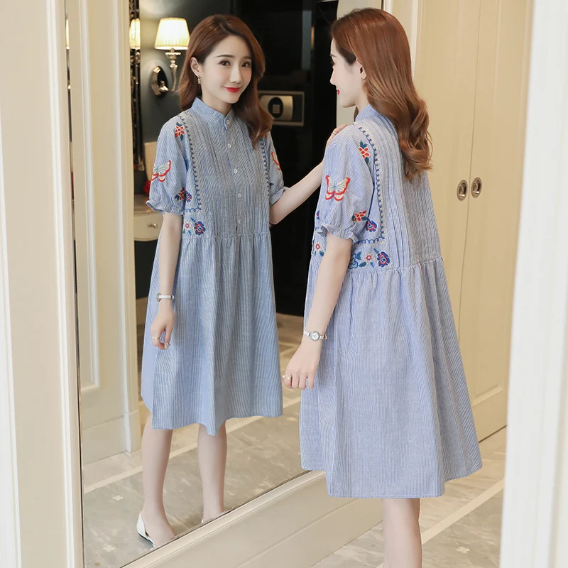 Симпатичная элегантная белая одежда для беременных летняя хлопковая с короткими