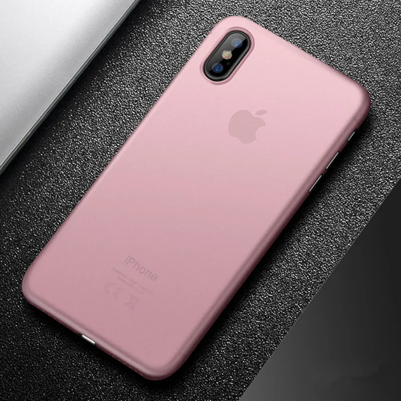 Pink MaxGear ультра тонкий матовый Жесткий Чехол для iPhone 5 5S SE 6 6S 7 8 Plus ультра тонкий PP прозрачный задний Чехол для iPhone X XS Max XR - Цвет: Pink