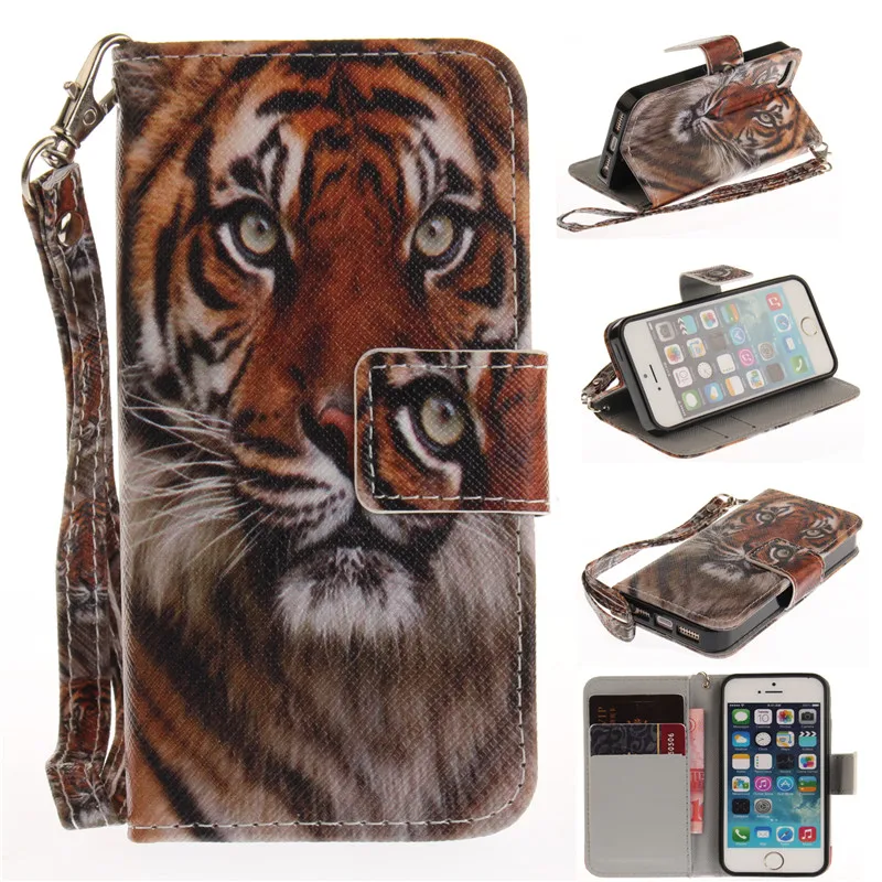 COATUNCLE чехол для телефона, чехол для Apple iPhone 5, 5S, SE, чехол для iPhone 5, чехол с собакой, совой, цветочным бумажником, откидной чехол, кожаный чехол