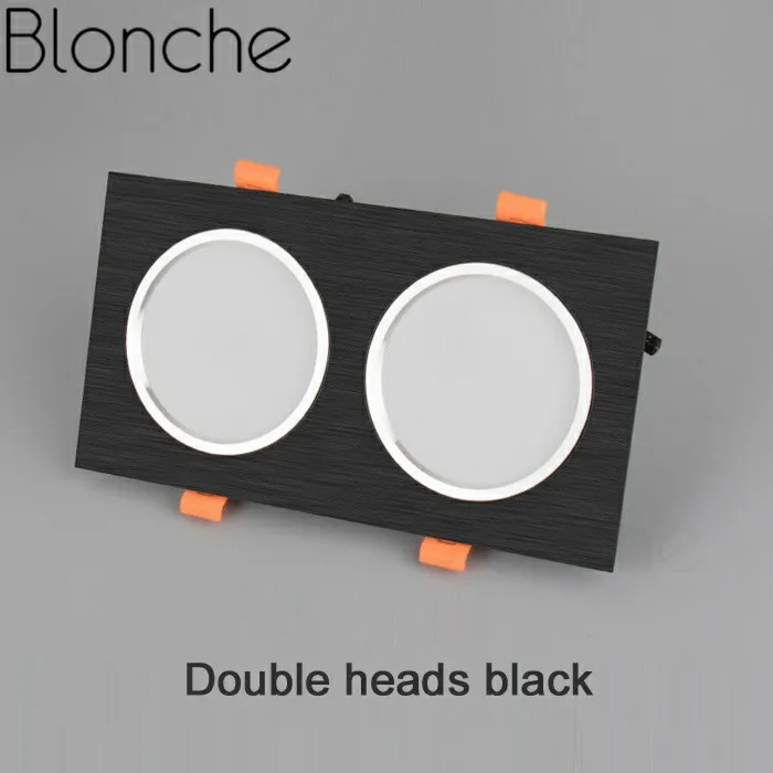 Светодиодный потолочный светильник Blonche, 3 Вт/7 Вт/12 Вт, AC85~ 265 В, простой/двухголовый панельный светильник для гостиной, спальни, кухни, Современный домашний декор - Цвет корпуса: Double heads black