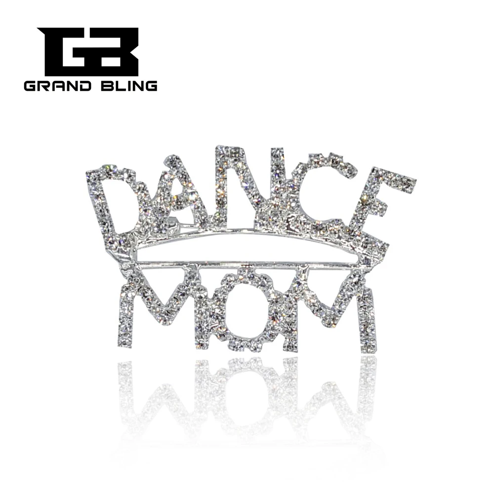 

Blingbling Rhinestone Brooch Jewelry "DANCE MOM" Pin Unique Gift to Mother