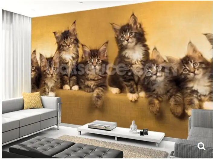 Пользовательские детские обои панорамные котята 3D Мультяшные фрески для детской