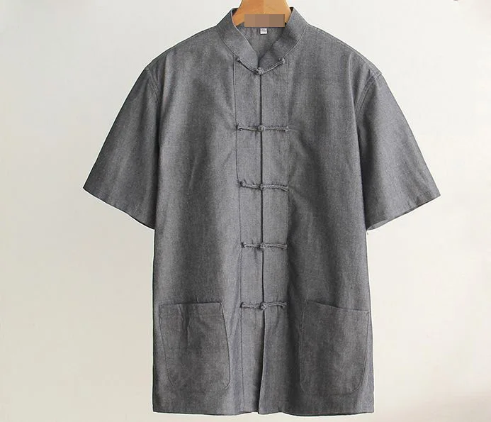 Красный/кофейный/серый/черный Мужской Хлопковый костюм Тан с коротким рукавом