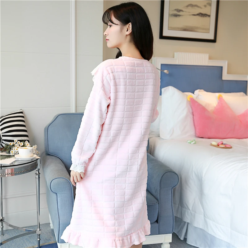 Милая Кружевная теплая фланелевая ночная рубашка принцессы для девочек новинка