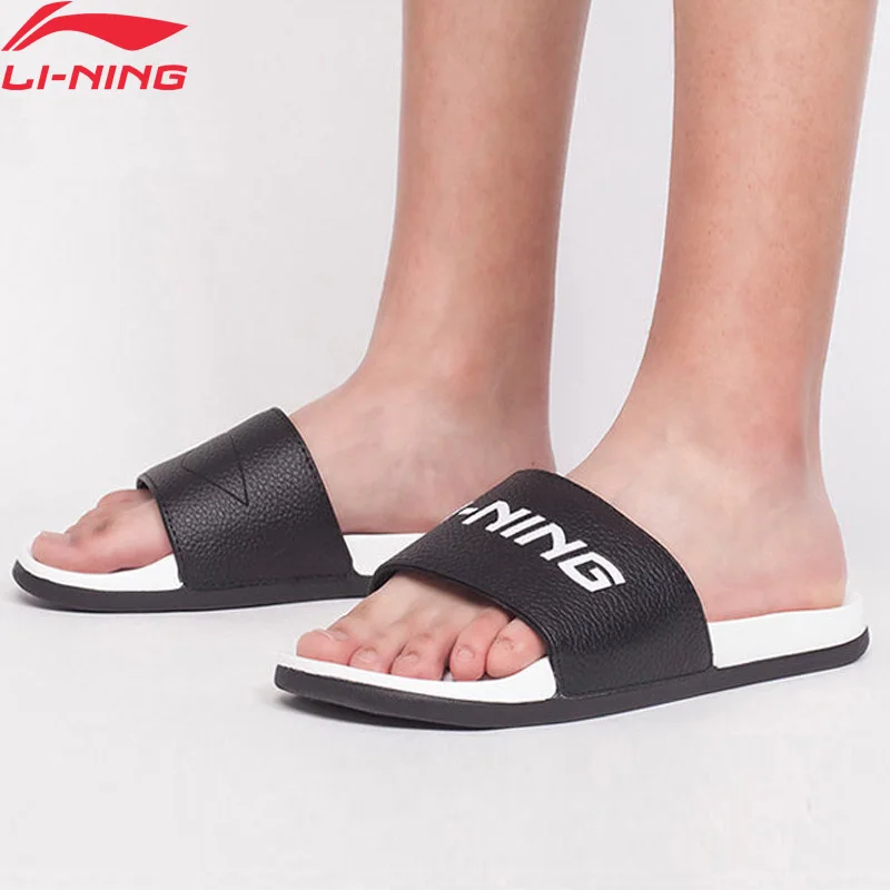 Li-Ning/мужские шлепанцы стильные сандалии из искусственной кожи Летние вьетнамки