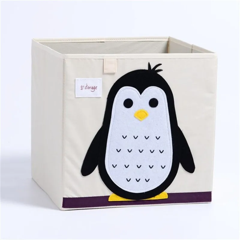 penguin ONEUP мультфильм животное складной ящик для хранения для детей игрушка органайзер ящик нижнее белье хранения Книга мульти-органайзер коробки с крышкой - Цвет: penguin