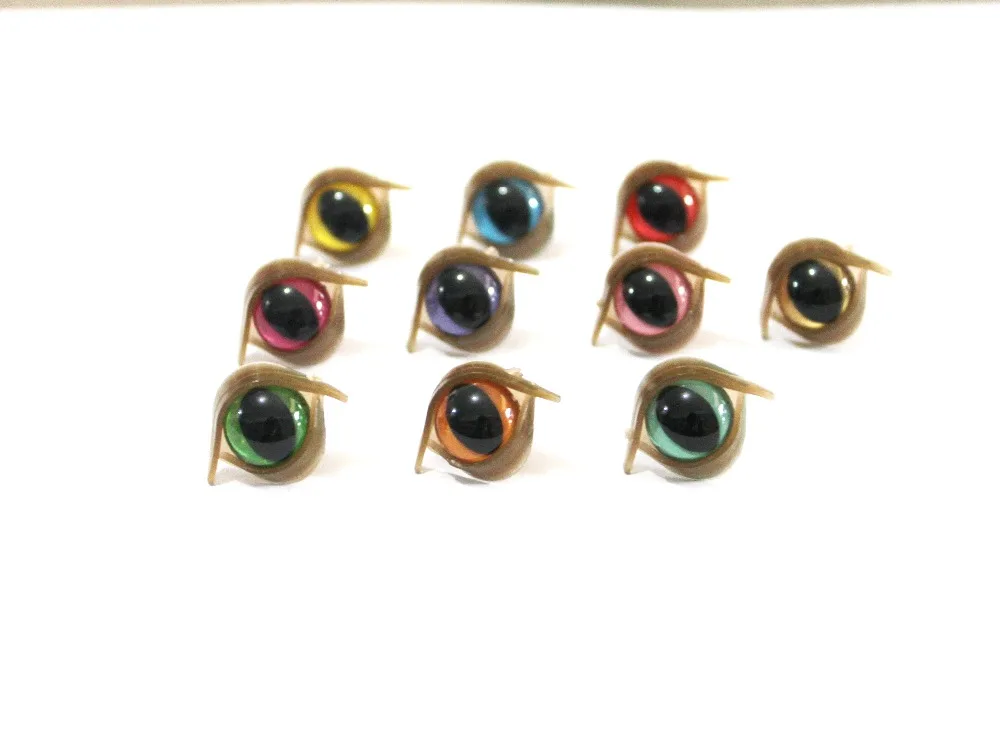 100 шт. новые милые пластиковые безопасные кошачьи глаза 12 мм коричневые