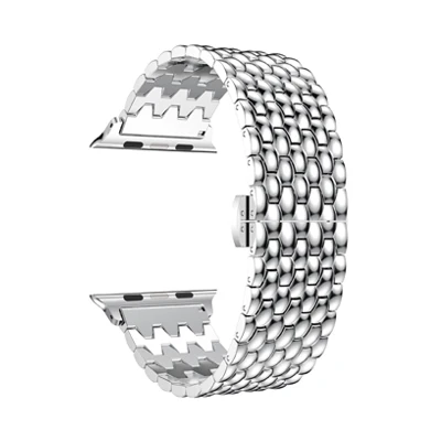 Silver Наручный ремешок для Apple Watch Series 1 2 3 4 5 роскошный ремешок для часов высококачественный металлический браслет из нержавеющей стали для Apple iWatch 4 5 - Цвет ремешка: Silver
