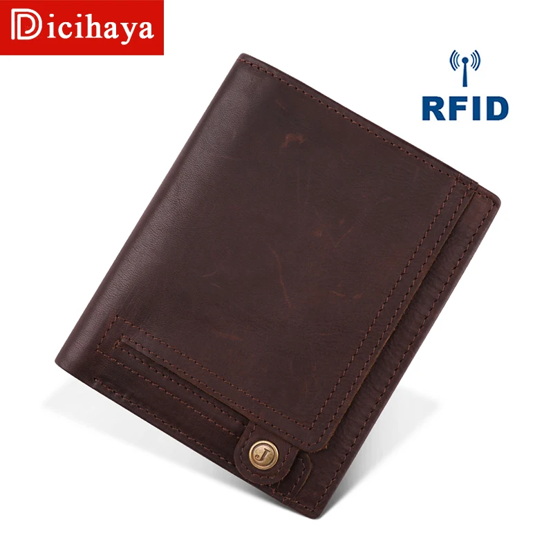 Винтажный Мужской брендовый Роскошный кошелек DICIHAYA 2019 из натуральной кожи