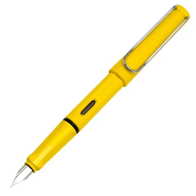 yellow 1 шт./лот коррекция осанки при письме авторучка 0,5 мм перьевая ручка с колпачком 0,38 мм на выбор студент Iraurita чернила ручки школьные принадлежности - Цвет: yellow