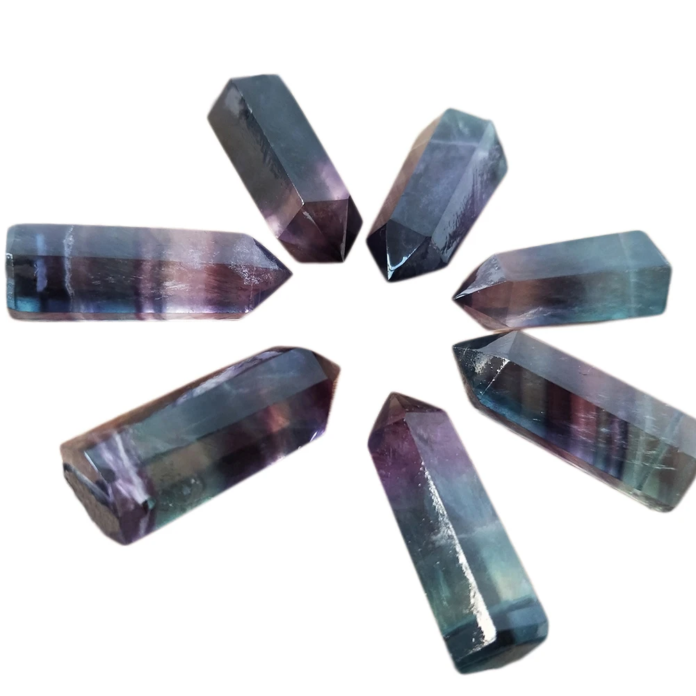 Натуральный флюоритовый кварц кристалл камень в разноцветную полоску кулон