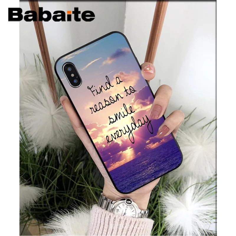 A9 Babaite пляжные горный надпись «Blue Sky» ТПУ мягкий чехол для телефона чехол для iPhone 7, 8, 6, 6 S, Plus, 5, 5S SE XR X XS MAX корпус под плетенную сумку - Цвет: A9
