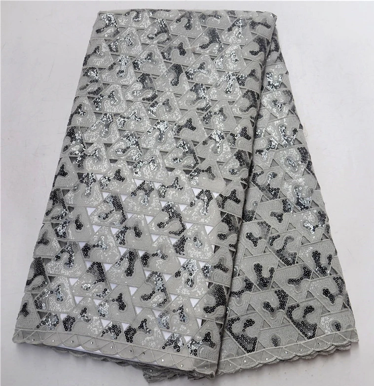 

African lace fabric Swiss voile lace 100% High quality Rhinestones Hand cut Organza lace fabric With Sequins For Wedding