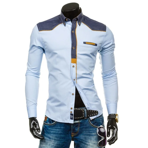 Zogaa Для мужчин рубашки мужской Повседневное Марка Slim Fit дизайнер одноцветное Цвет рубашка с длинными рукавами человек специальный Рубашки в клетку тонкий