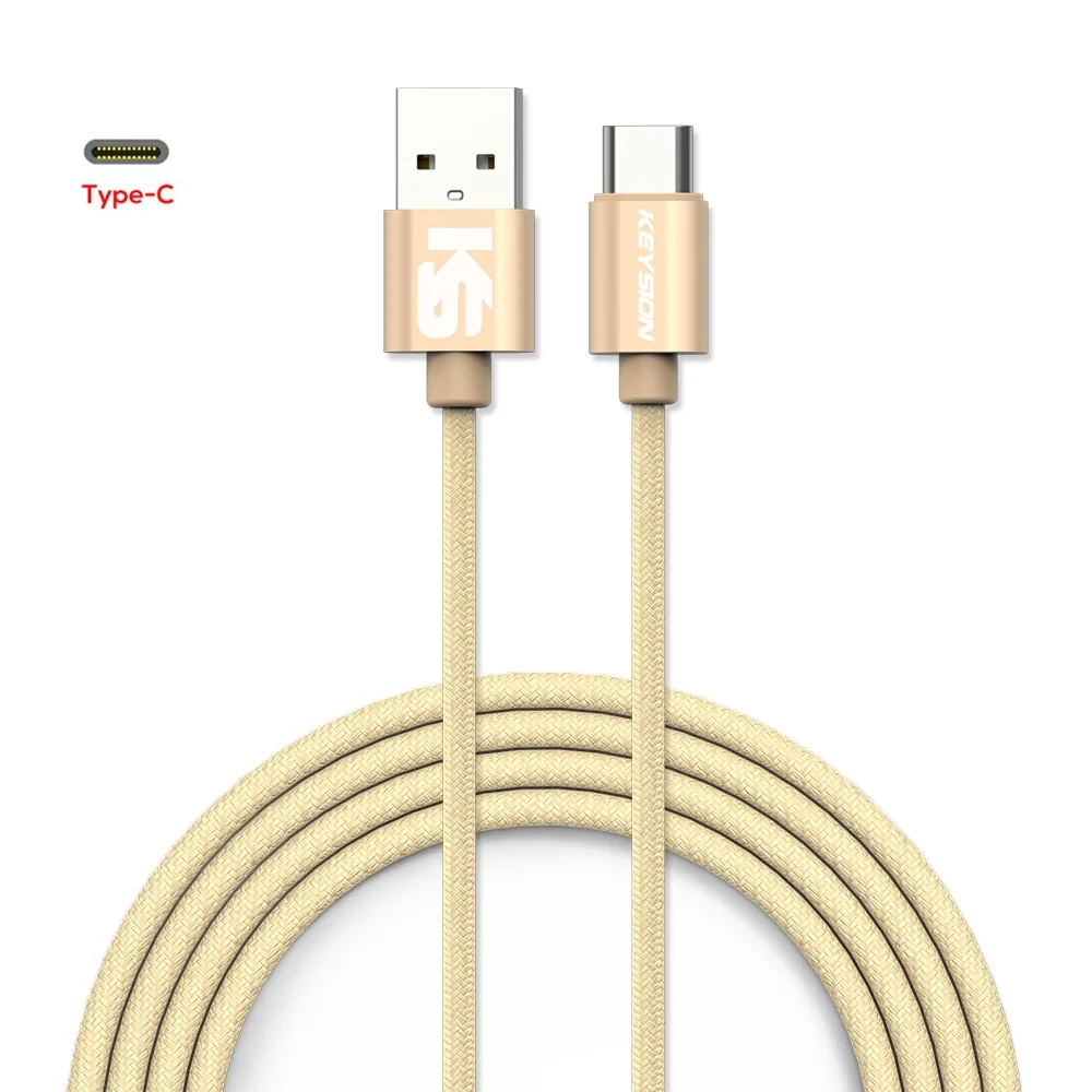 Золотой KEYSION usb type-C кабель для Xiaomi Redmi Note 7 mi9 samsung A50 A70 A30 A20 провод для быстрого заряда USB-C шнур для зарядки мобильного телефона - Цвет: Золотой