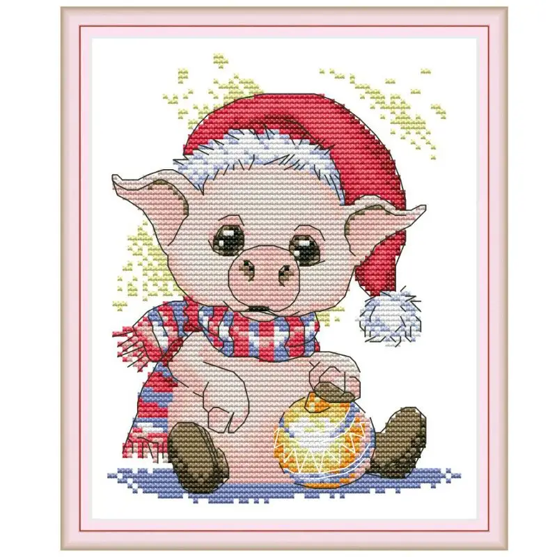 Милый поросенок Сделай Сам Рукоделие Счетный 14CT Печатный крестиком комплект с