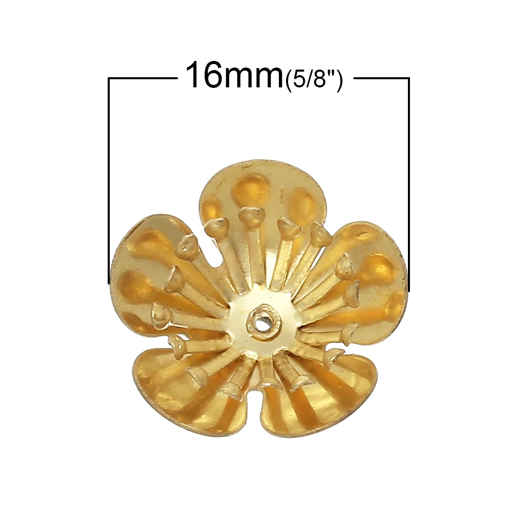 DoreenBeads латунные бусины колпачки цветок латунный тон (подходит 10 0 мм бусины) 16 (5/8