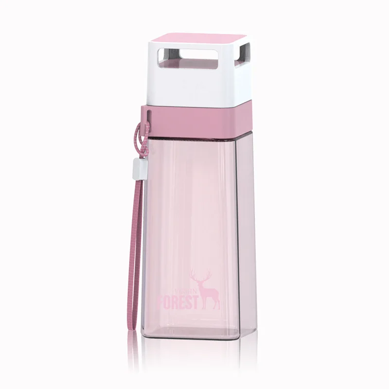 pink Soffe BPA БЕСПЛАТНО пластиковый Волшебный куб дизайн бутылка для напитков 500 мл емкость Прозрачные Портативные бутылки для воды для спорта на открытом воздухе кемпинга - Цвет: pink