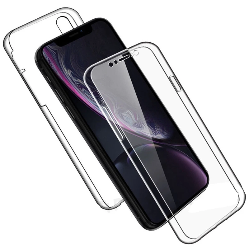 360 Полный мягкий чехол для iPhone 11 Pro XS Max XR X 6 6s 7 8 Plus, прозрачный чехол из ТПУ для телефона iPhone 4, 4S, 5, 5S, se Etui