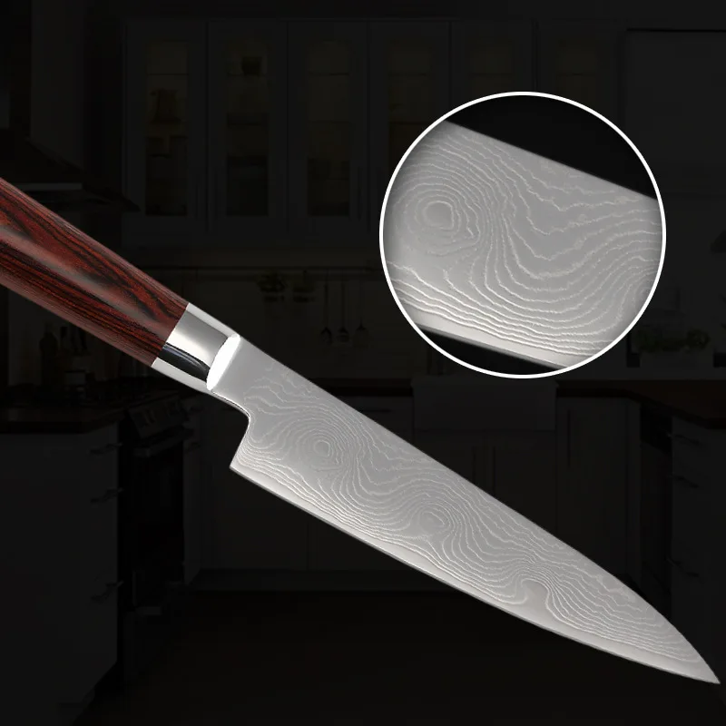 

Kitchen Knife Professional Chef Knives Japanese Stainless Steel Meat Santoku Knife Wood Handle Ultra Sharp Knife
