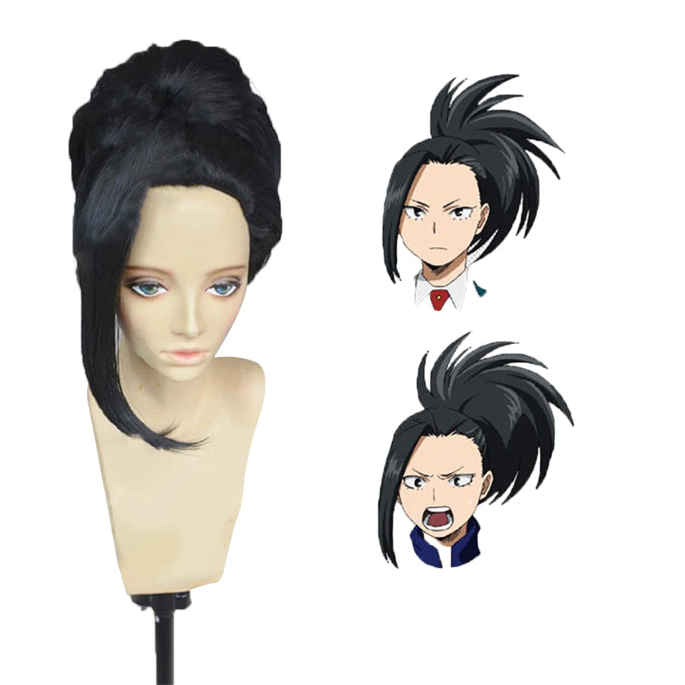 Карнавальные парики для косплея «My Hero Academy Momo yaojorozu Black Ponytail», карнавальные вечерние парики на Хэллоуин