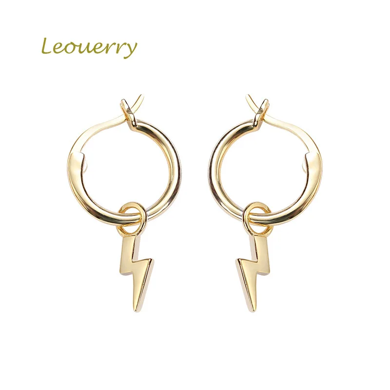 

Leouerry 925 Sterling Silver Creative Lightning Earrings Fashion C Type Star Moon Earring for Women Fine Jewelry Gift