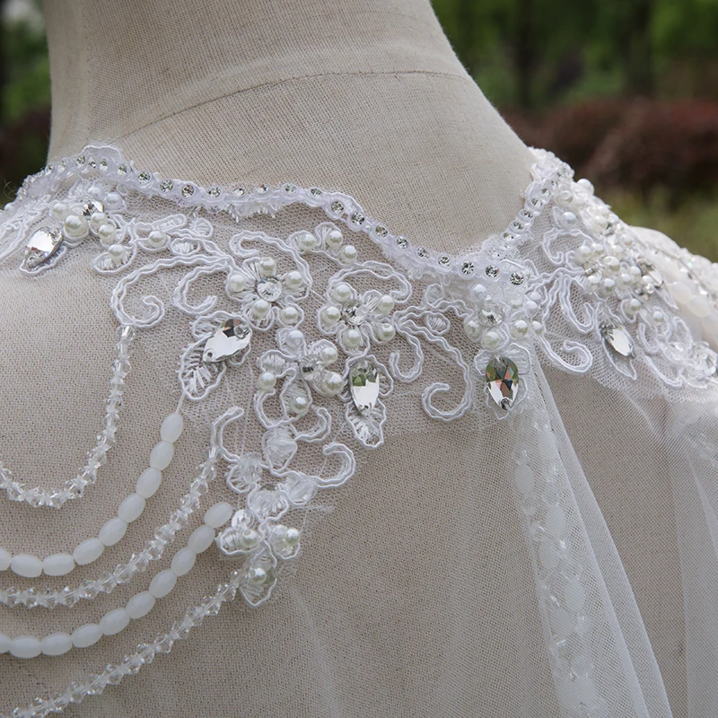 Бисероплетение Свадебная Фата 3 м Часовня Поезд Свадебное Аппликация 2016 Свадьбу