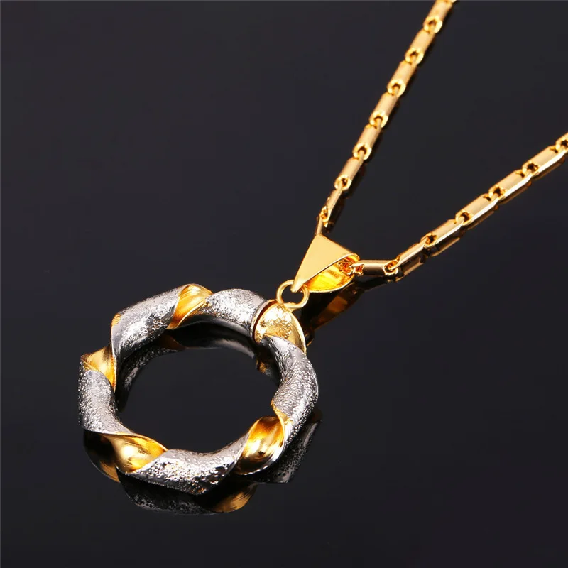 U7 Комбинированный Круглый Ожерелье Серьги Дубай Комплект Ювелирных Изделий Для