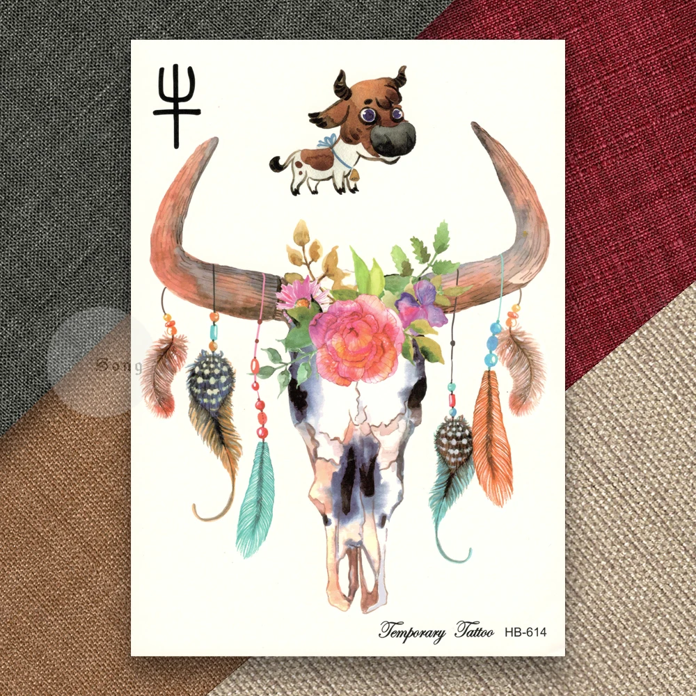 Временные татуировки водонепроницаемые наклейки китайские Зодиака Животные