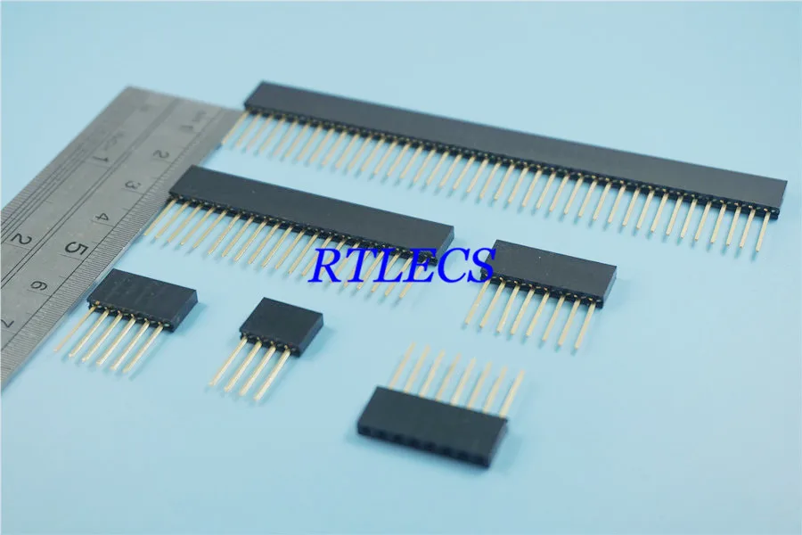 0.100 in 1x4 Pin 4 6 8 10 15 20 40 Pin 2.54 mm Female Header Single Row Vertical Through Hole Tail Length 11.5 mm For PC104