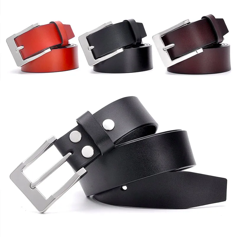 Ремень из натуральной кожи роскошный однотонный ремень для мужчин однослойные