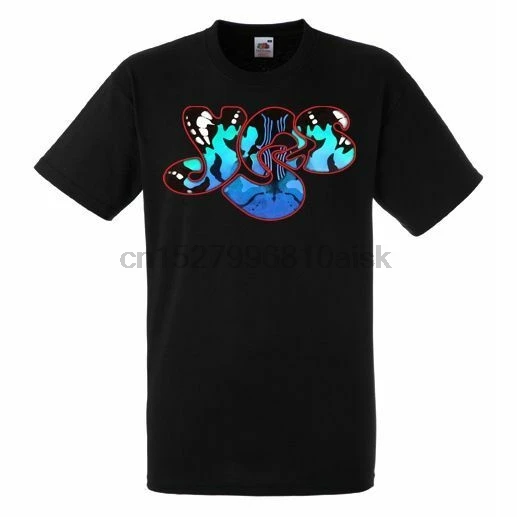 YES LOGO 3 черная новая футболка в стиле рок с группой|Мужские футболки| |