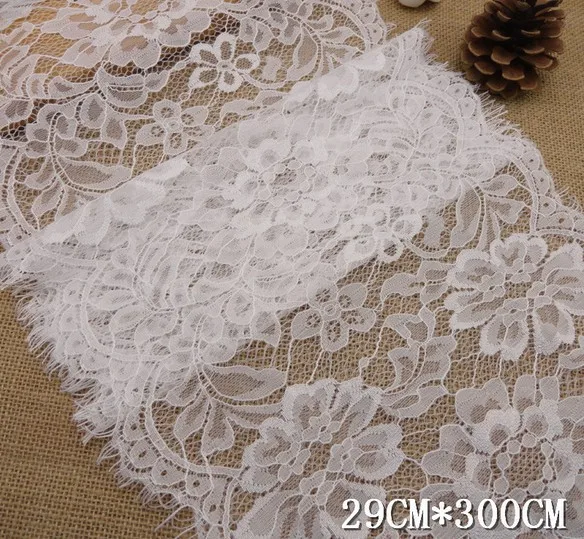 34 см x 300 деревенский потертый шик натуральный мешковина и кружева настольная