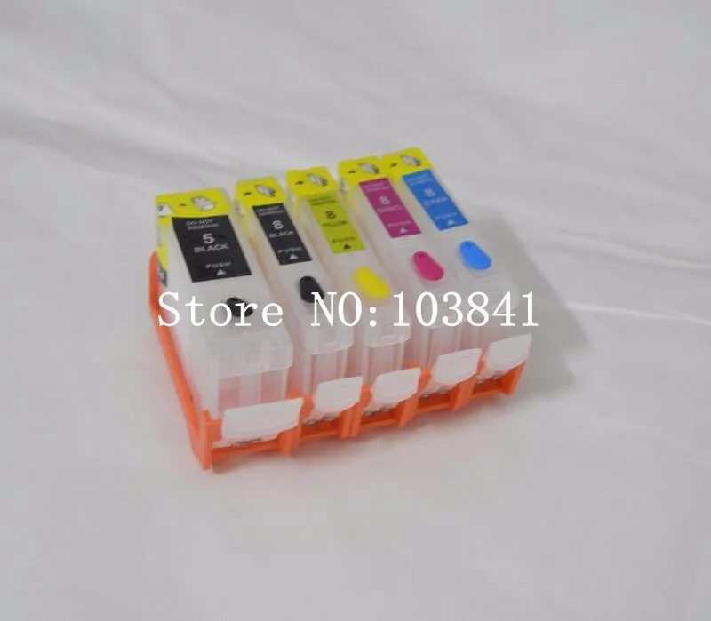 5 шт./лот PGI CLI 8 перезаправляемый картридж с чип для Canon PIXMA IP3300 IP4200 IP4300 IP4500 IP5300 IX4000