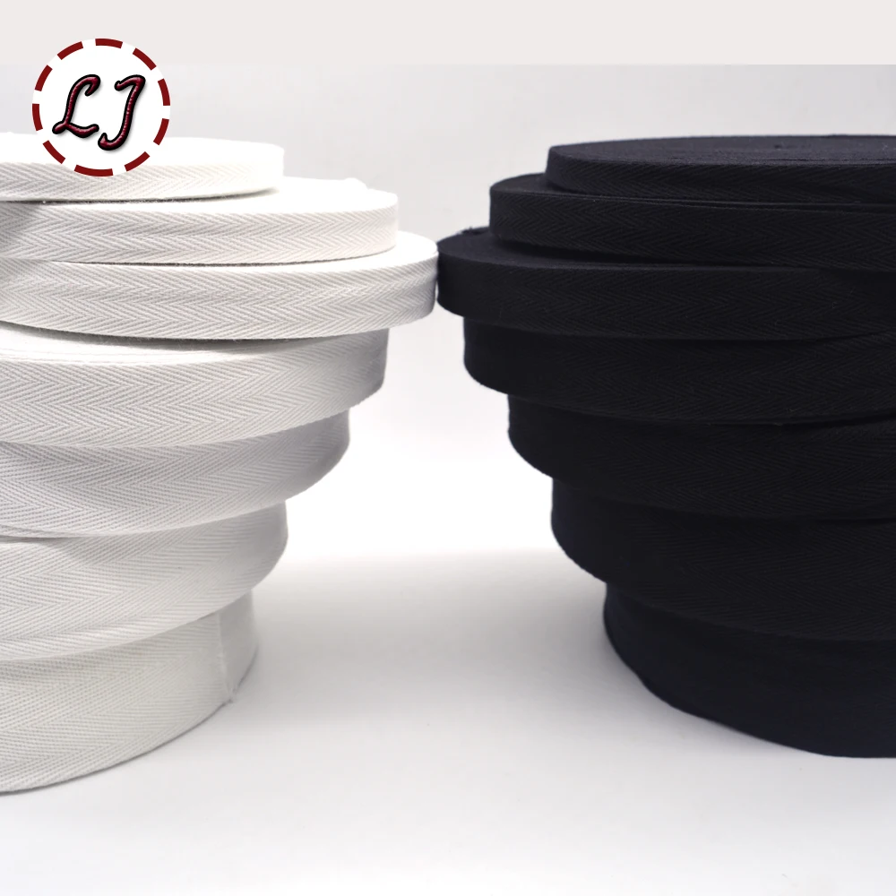 Новое поступление белая черная лента из 100% хлопка с шевроном для скрепления