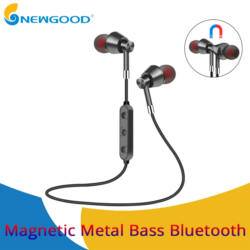 Металл бас стерео Спортивные наушники Bluetooth устойчивое Магнитный динамик