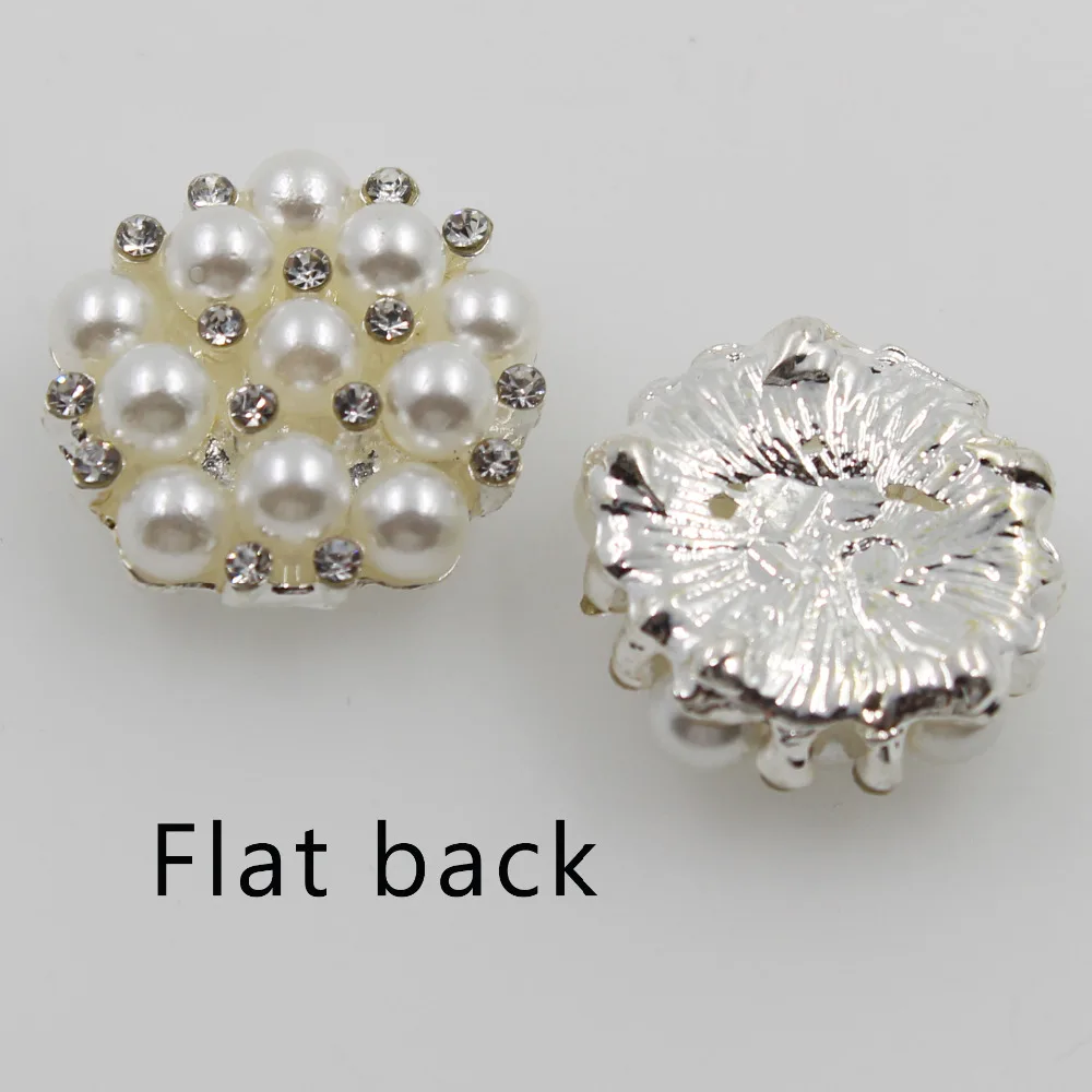 Мода 10 шт 21 мм круглый жемчуг кнопка металлический сплав со стразами Одежда